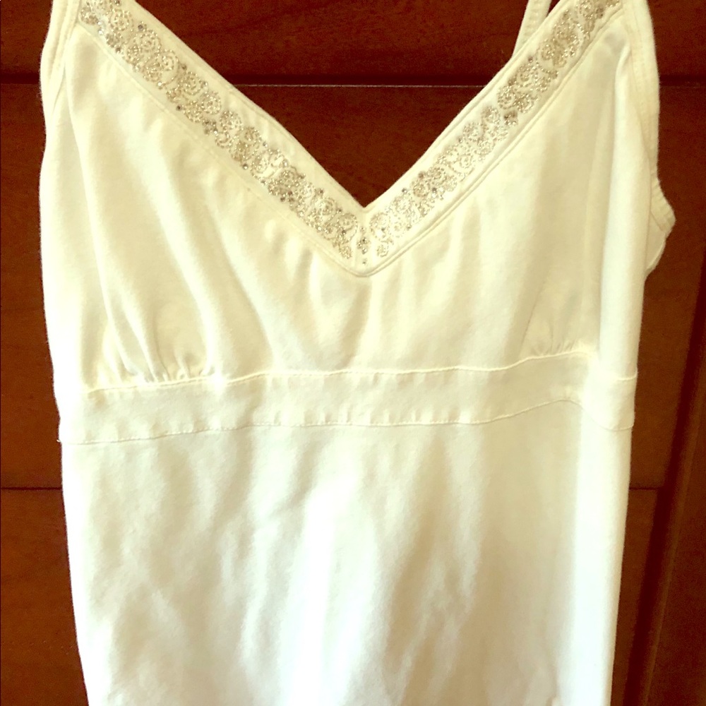 Tommy Hilfiger white tank top with beading.